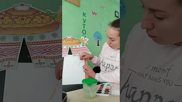 Малювання тичками. Тема: "Колосе пшеничний" середня група смотреть онлайн