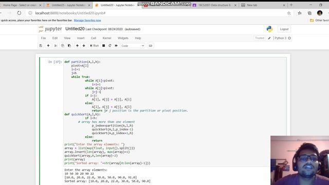 Implementation of Quick sort algorithm in python смотреть онлайн