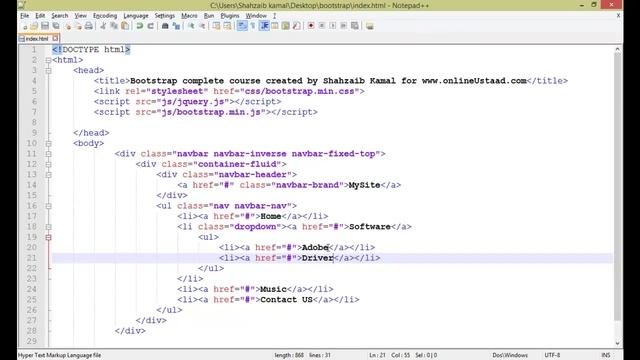 Bootstrap Framework in Urdu/Hindi part 29 navbar complete смотреть онлайн