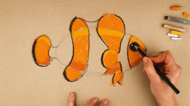 Clownfish Clown Fish Easy Drawing Pastel Kids Beginners