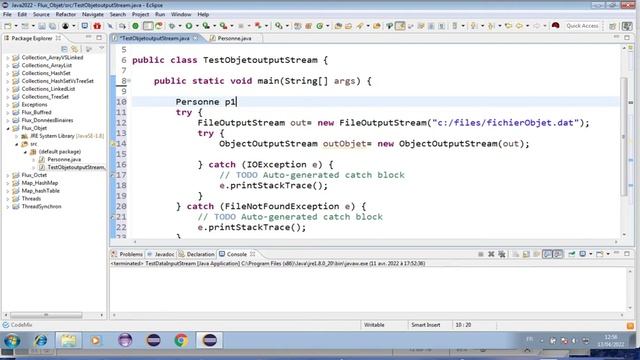 Java 30 Entrés/Sorties (Flux d'objets) смотреть онлайн