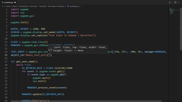 Get Text Input in Python/PyGame in 9 mins! смотреть онлайн