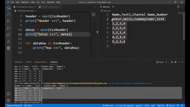 Reading/Fetching Data From CSV File Using Python | Reading CSV Delimited Data смотреть онлайн
