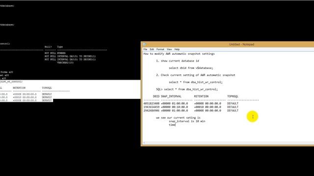 How to modify AWR repository automatic snapshot settings смотреть онлайн