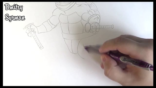How to draw ninja turtles Leonardo, Как нарисовать черепашек ниндзя смотреть онлайн