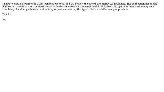 SQL Server ODBC Connection via Command Line смотреть онлайн