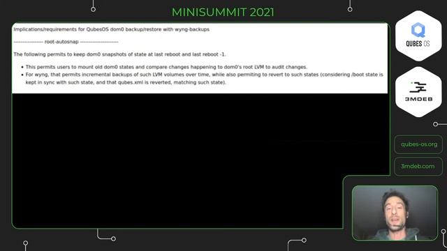 Qubes OS & 3mdeb minisummit 2021 - Wyng-backups смотреть онлайн