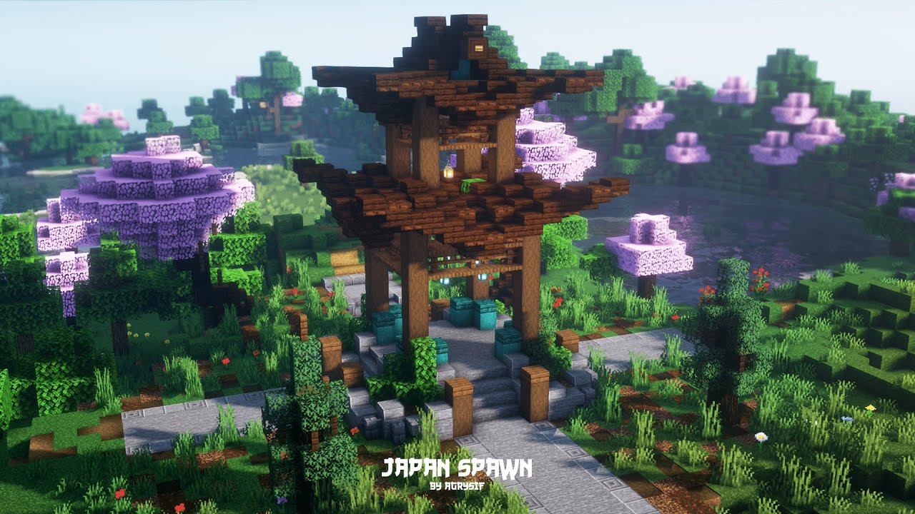 Как построить японский спавн в майнкрафт - Japan spawn смотреть онлайн