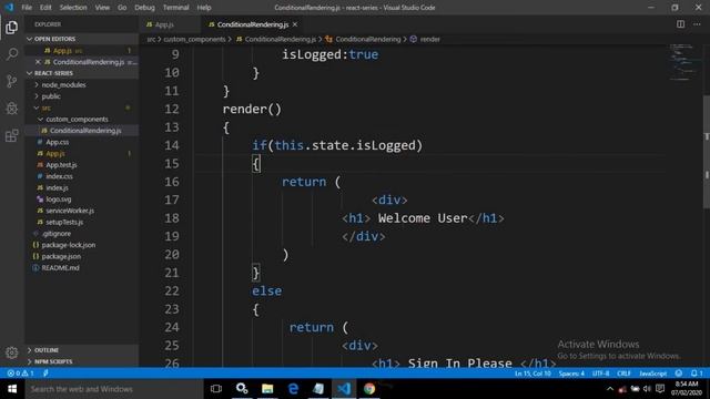 React JS with Hooks & Redux(Beginner's to Advanced) | Conditional Rendering using If-Else | Part-14 смотреть онлайн