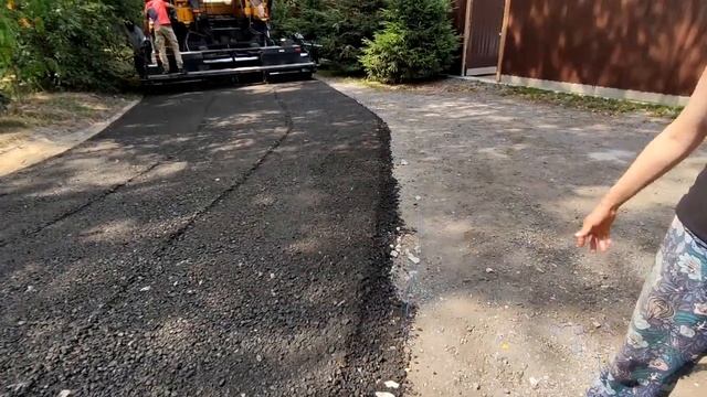 Укладка дорожного покрытия из асфальтовой крошки СНТ