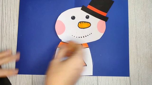 DIY Объемная открытка "СНЕГОВИК" своими руками. Новогодние поделки для детей. Pop-up Открытки. смотреть онлайн