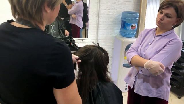 Кератиновое выпрямление - разделение на зоны при работе утюжком смотреть онлайн