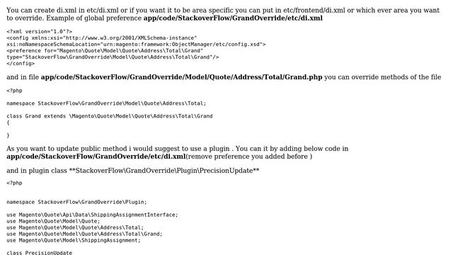 Magento 2 : How to Override /vendor/magento/module-quote/Model/Quote/Address/Total/Grand.php смотреть онлайн
