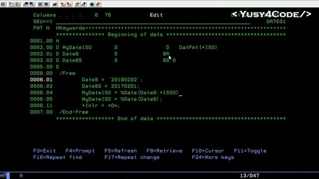 How to handle %Date function in RPGLE смотреть онлайн