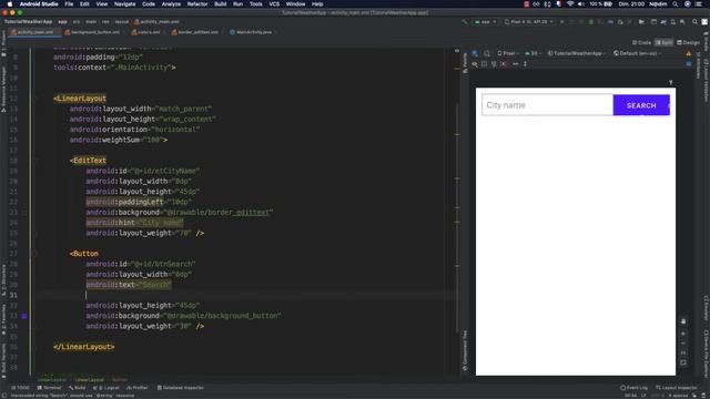 #1 Create UI | Android Weather App using rest API | Android Tutorial 2021 - تطبيق الطقس смотреть онлайн