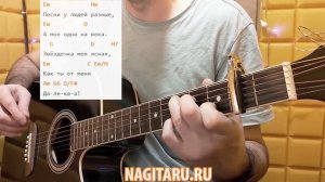 "ЗВЕЗДОЧКА МОЯ ЯСНАЯ". Аккорды в Em, табы вступления, разбор | Песни под гитару