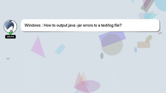 Windows : How to output java -jar errors to a text/log file? смотреть онлайн