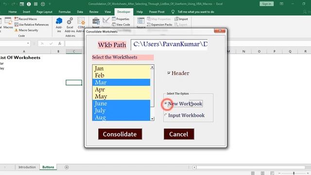 Consolidation Of Worksheets After Selecting Through ListBox Of Userform Using VBA Macros смотреть онлайн