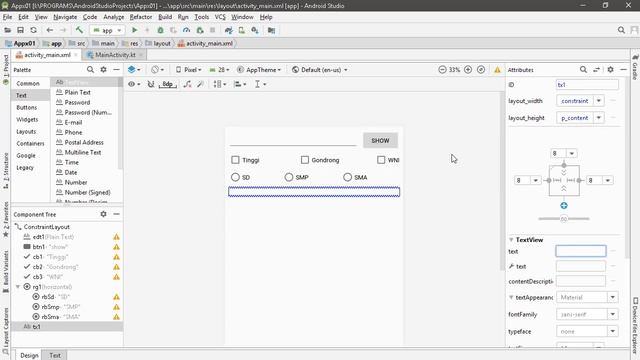 Android Kotlin 01 : EditText, Button, TextView, CheckBox, RadioGroup, RadioButton смотреть онлайн
