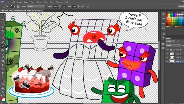 Nb 40 Broken heart, Don't Eat Dirty Food | Numberblocks fanmade coloring story смотреть онлайн