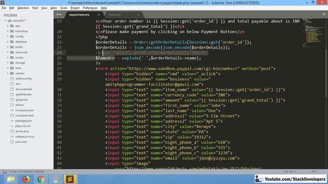 #86 Make E-com in Laravel 5.6 / 5.7 | Order Placement Process | Send Customer Information to Paypal смотреть онлайн
