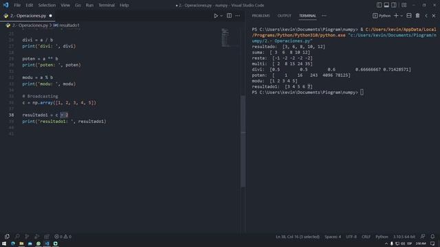 15.1 Numpy: Operaciones de Arreglos 1D | Vectores | Programar desde cero en Python смотреть онлайн