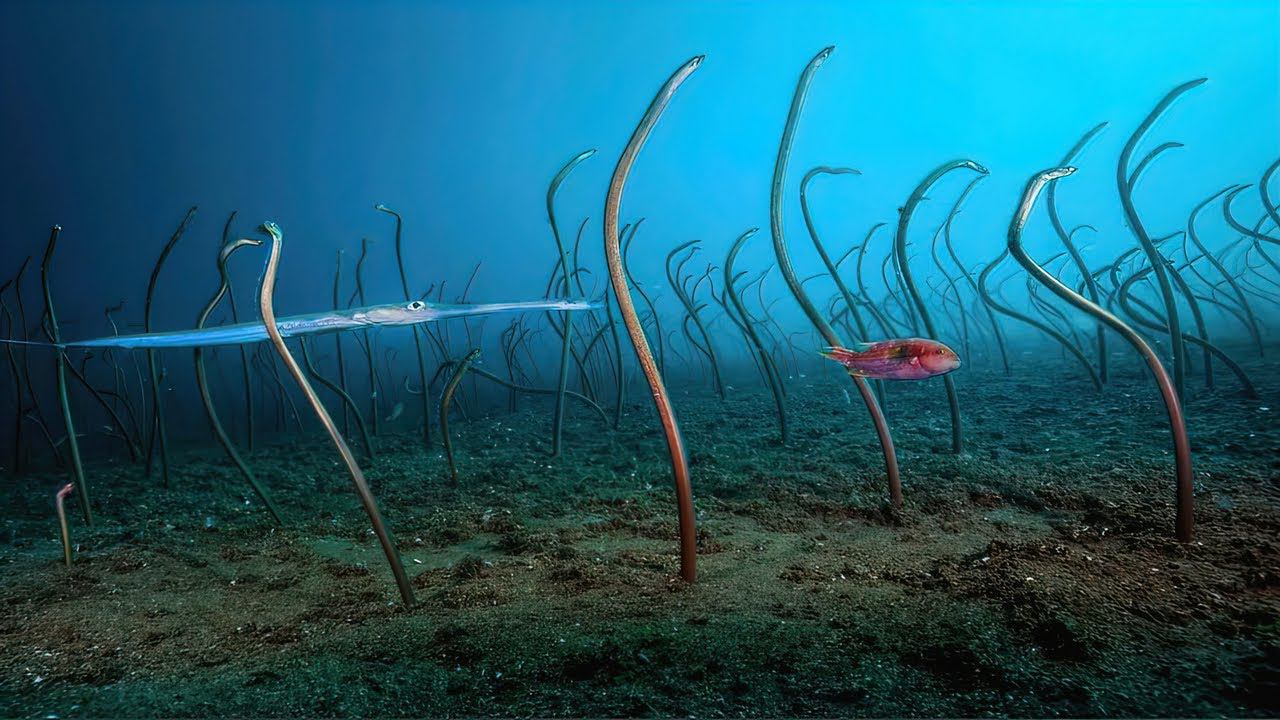 Сотни змей растут из дна красного моря. Садовый угорь! смотреть онлайн