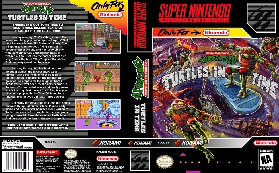 Super Nintendo (Snes) 16-bit Teenage Mutant Ninja Turtles IV Turtles in Time Полное Прохождение