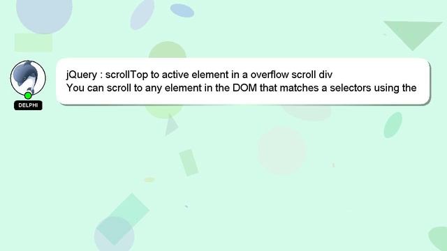 jQuery : scrollTop to active element in a overflow scroll div смотреть онлайн