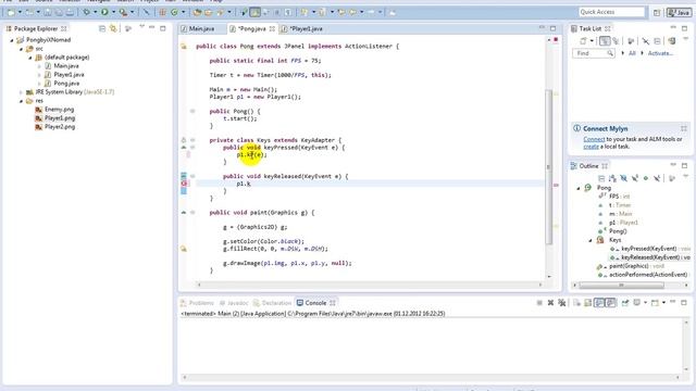 Java creating a pong game in Eclipse - Part 3 (Keyboard) смотреть онлайн