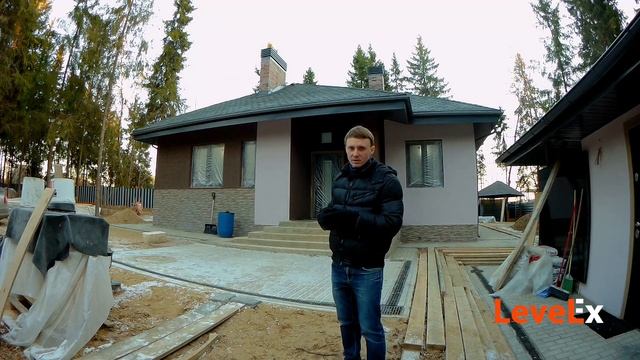 Одноэтажный дом из газобетона, который мы построили. смотреть онлайн