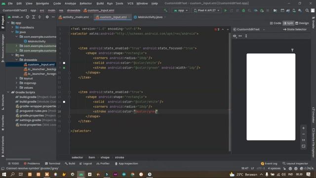 custom edit text android studio смотреть онлайн