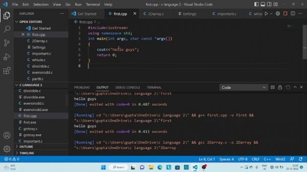 code running problem in vs code ???....code is already running problem in vs code