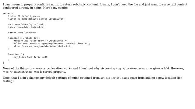 DevOps & SysAdmins: Nginx robots.txt configuration смотреть онлайн