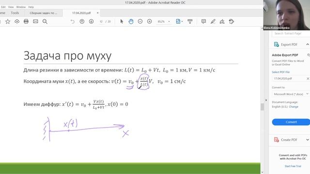 Дифференциальные уравнения, ПМИ 181 - семинар 17.04.2020 смотреть онлайн