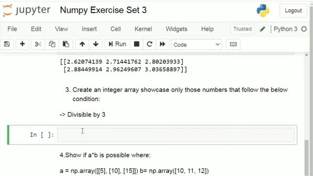 #3 Python NumPy Tutorial - Exercises | Part 3 | Python Numpy Tutorial For Beginners смотреть онлайн