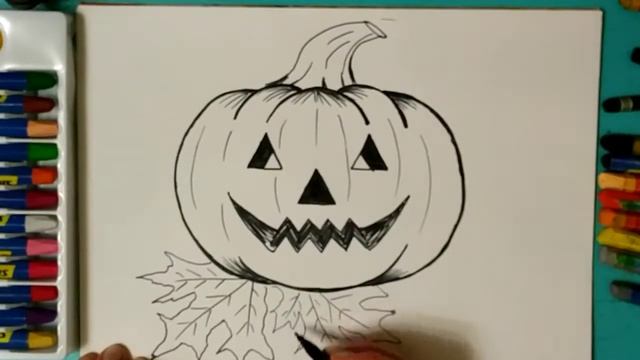 Как нарисовать Тыкву на Хэллоуин. Поэтапное рисование смотреть онлайн