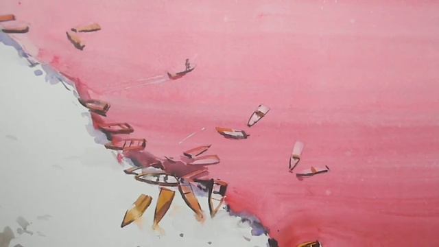 Painting Pink Lake Retba | Lake Retba From Senegal🇸🇳 | Painting Every Country | Senegal Country |