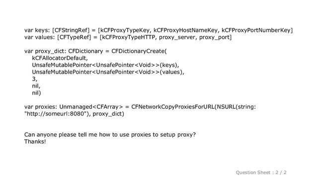 iOS : How to setup proxy in Swift? смотреть онлайн