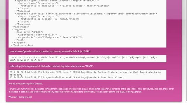 How to configure log4j2 for a web application in Tomcat 8? смотреть онлайн