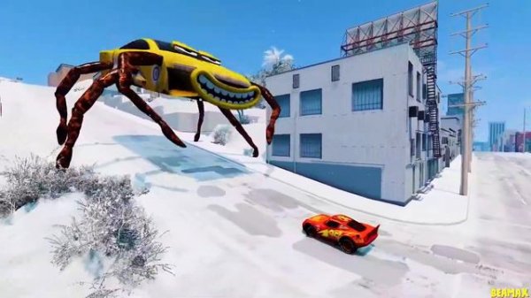 Epic Escape From Cyberpunk McQueen Eater & Thug Life Lightning McQueen Eater & Cartoon Taxi Eater