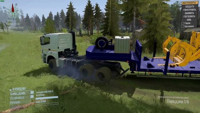 SpinTires: MudRunner К-702 ПК6 + Трал смотреть онлайн