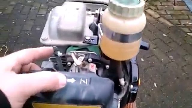 Honda GX-100 (GX100) работа бензинового двигателя