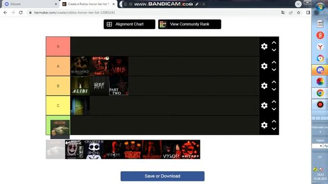тиер лист хорроров в роблокс TIER LIST HORRORS IN GAME ROBLOX смотреть онлайн