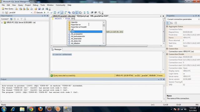 JDBC Example Program with Sql server (Part2) смотреть онлайн