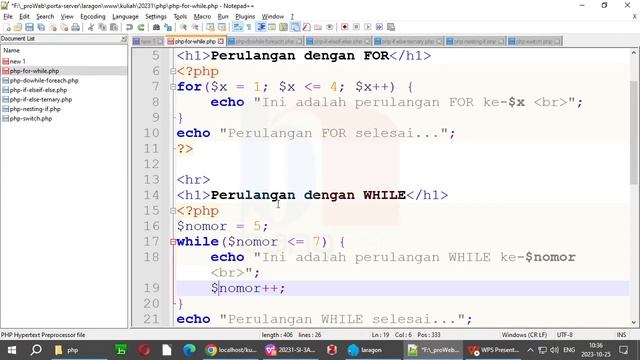 WEB #07.4 - Konsep dan Contoh Penerapan Perulangan di PHP смотреть онлайн