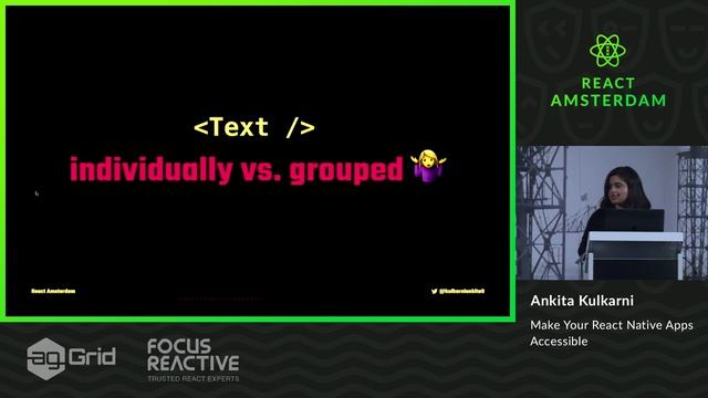 Make Your React Native Apps Accessible: Provide a great experience for every user - Ankita Kulkarni смотреть онлайн