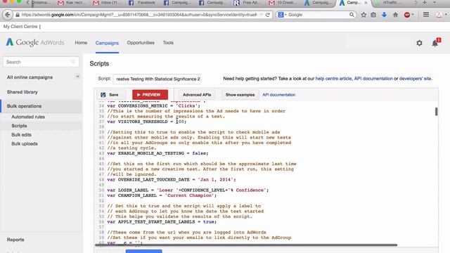 Тестирование объявлений при помощи скриптов Google AdWords