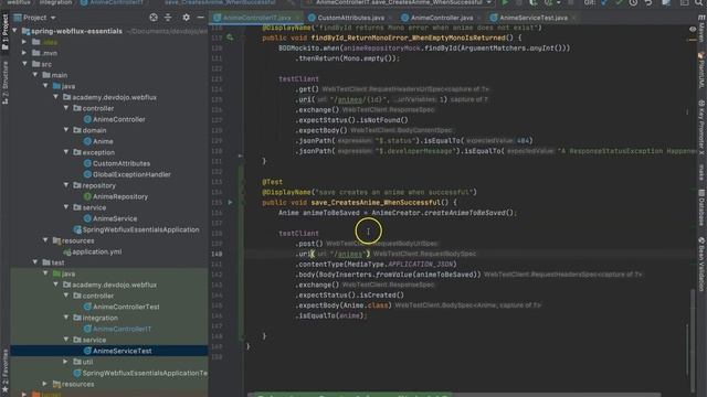 Spring WebFlux Essentials 22 - WebFlux integration tests with WebTestClient pt 03 смотреть онлайн