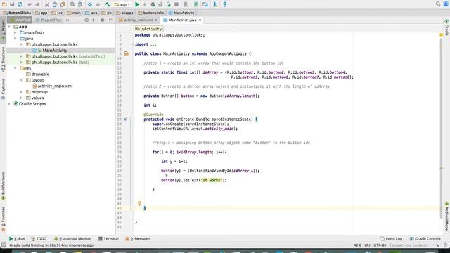 Button Clicks using Array and For Loop (Part 2) Android Studio смотреть онлайн